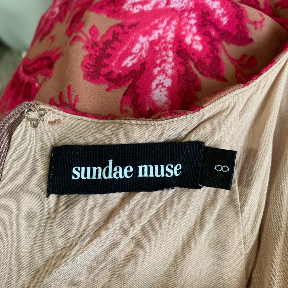 Sundae Muse Pink Floral Ruffle Bell Sleeve Mini Christy Dress Size US Sm… - Picture 8 of 11